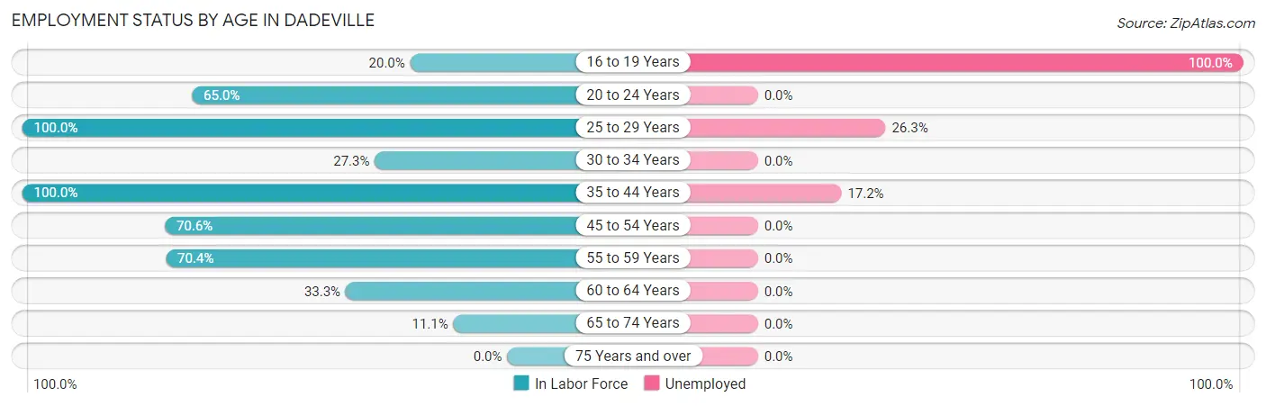 Employment Status by Age in Dadeville