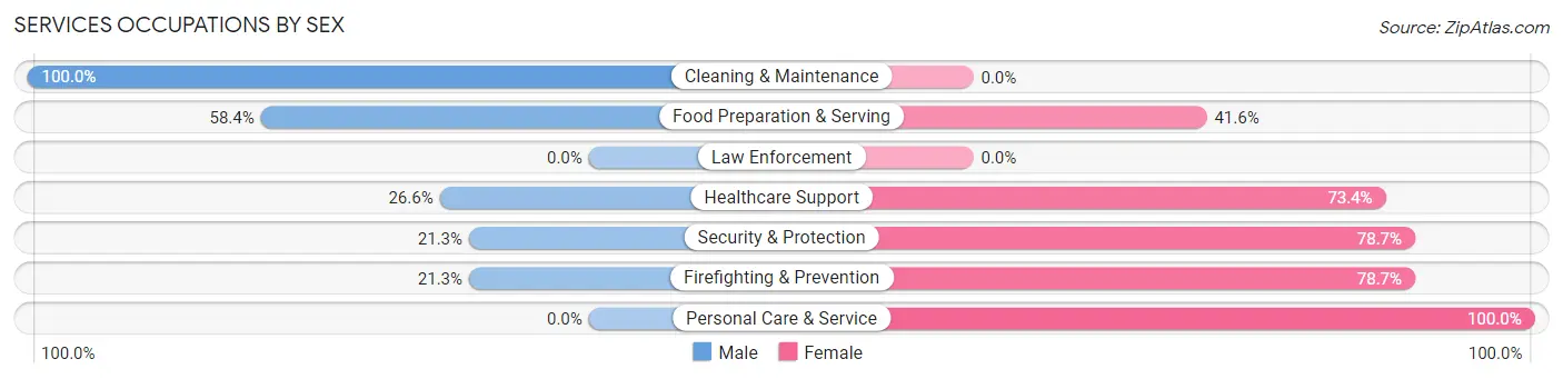 Services Occupations by Sex in Desloge