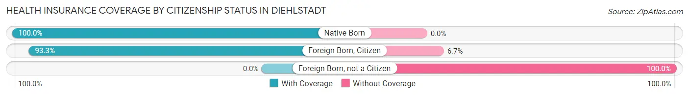 Health Insurance Coverage by Citizenship Status in Diehlstadt