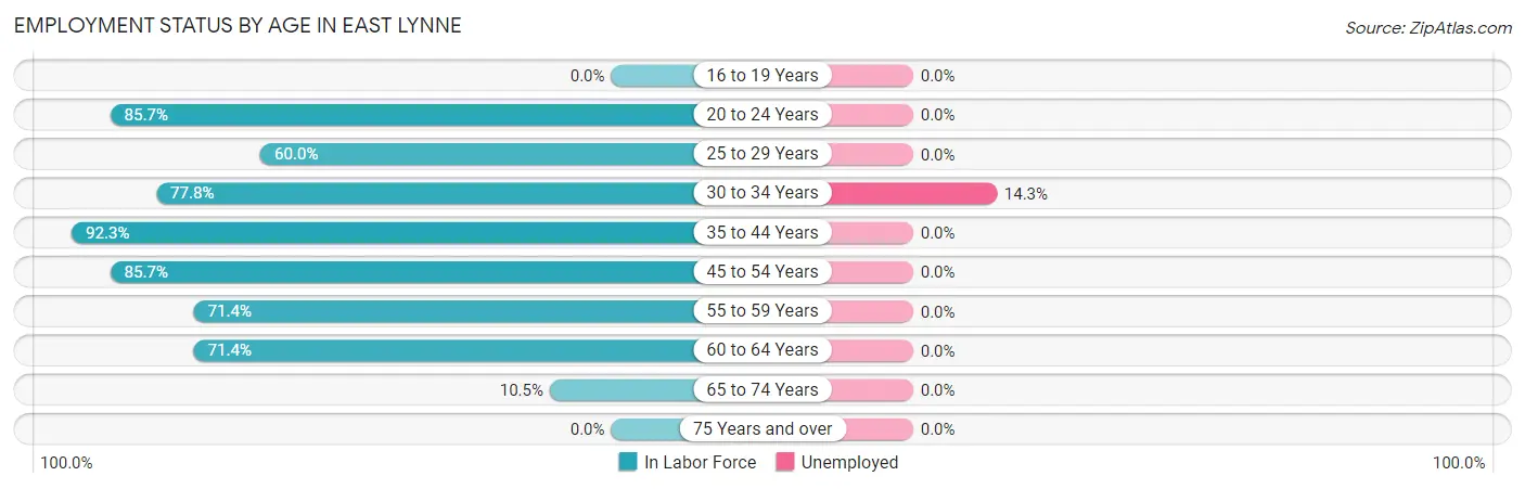 Employment Status by Age in East Lynne