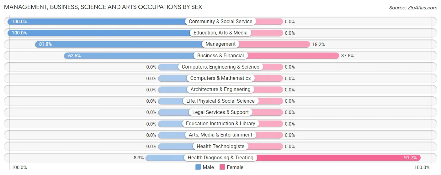 Management, Business, Science and Arts Occupations by Sex in East Lynne