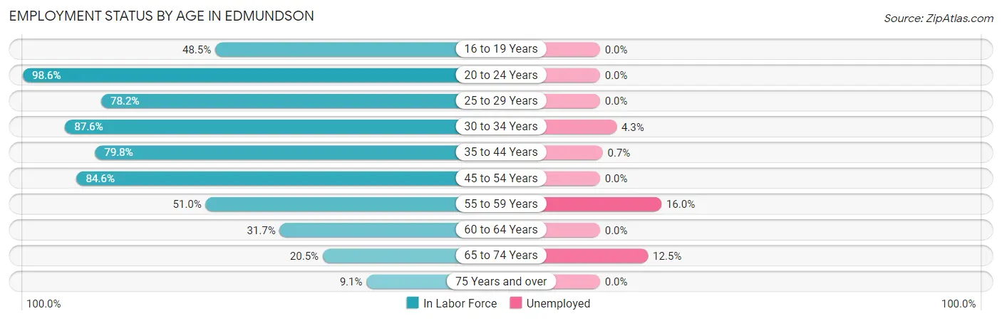Employment Status by Age in Edmundson