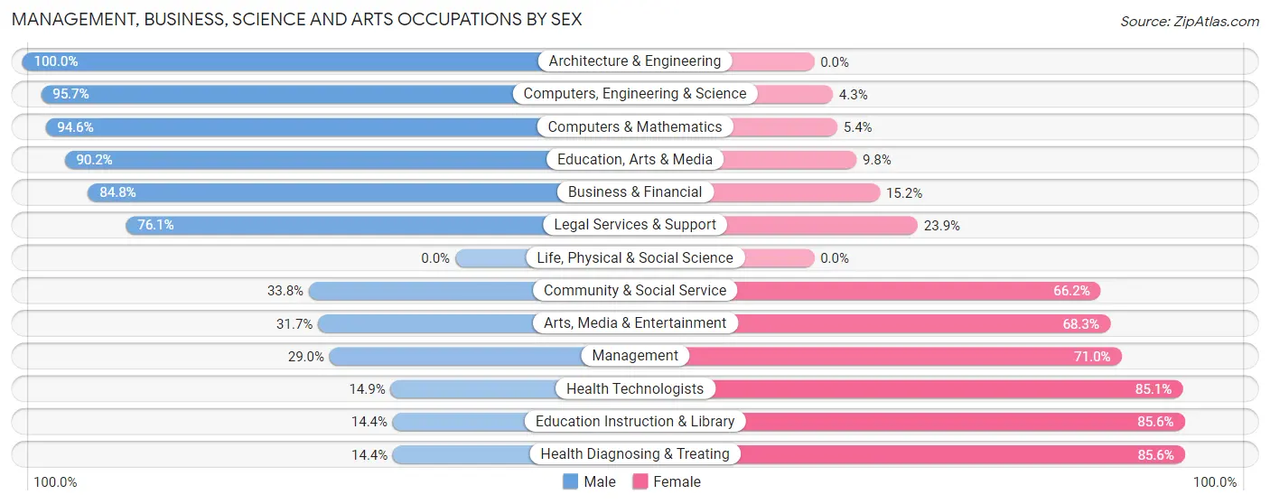 Management, Business, Science and Arts Occupations by Sex in Festus