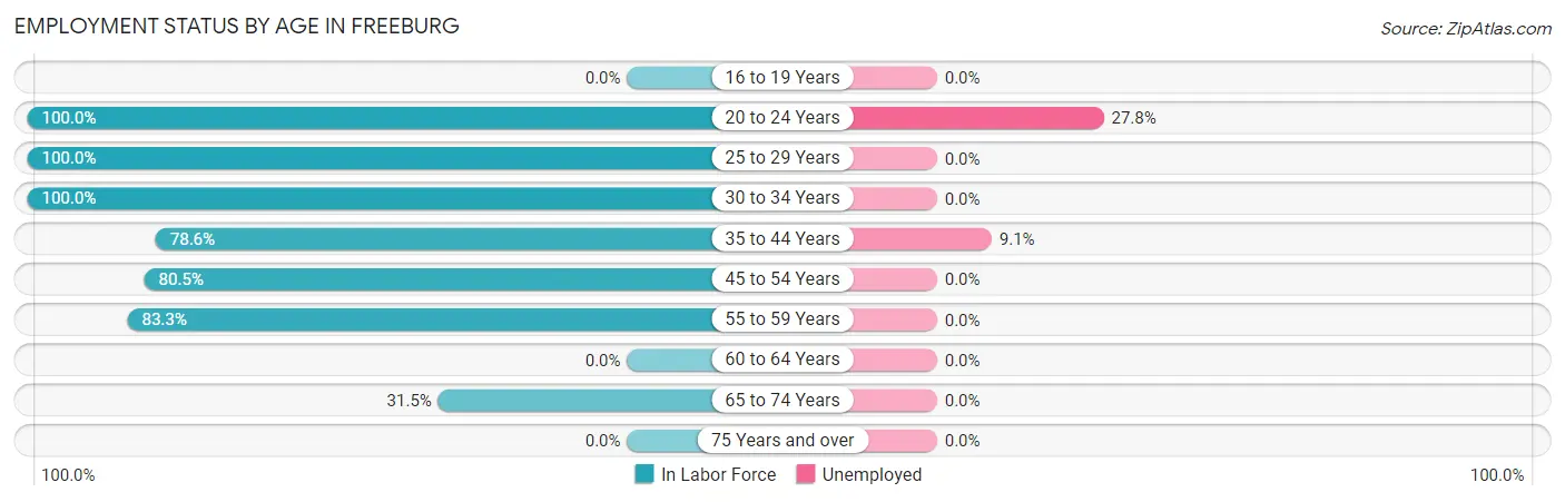 Employment Status by Age in Freeburg