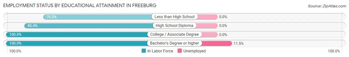 Employment Status by Educational Attainment in Freeburg