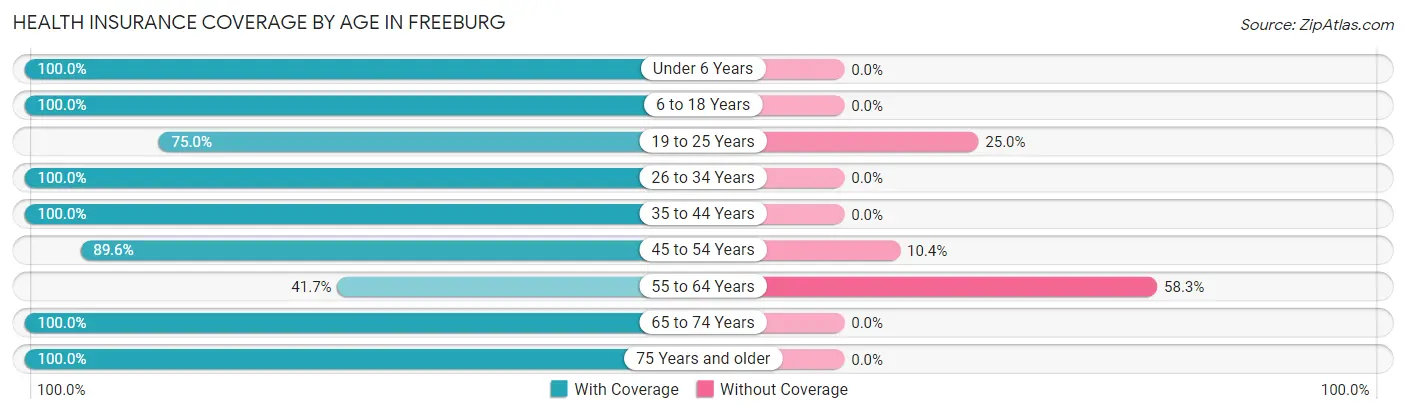 Health Insurance Coverage by Age in Freeburg