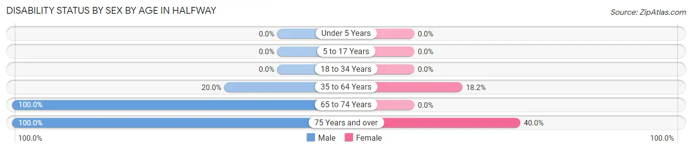 Disability Status by Sex by Age in Halfway