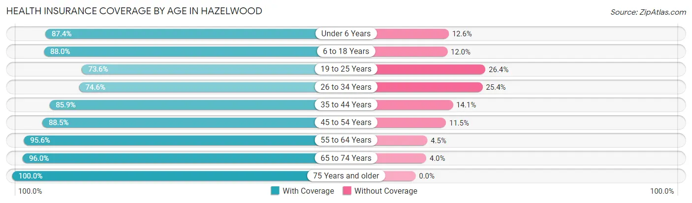 Health Insurance Coverage by Age in Hazelwood