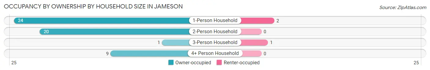 Occupancy by Ownership by Household Size in Jameson