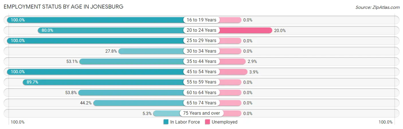 Employment Status by Age in Jonesburg