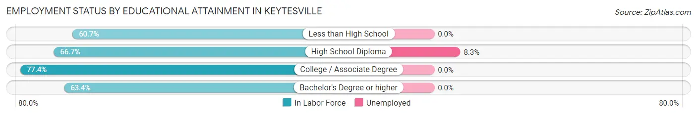 Employment Status by Educational Attainment in Keytesville