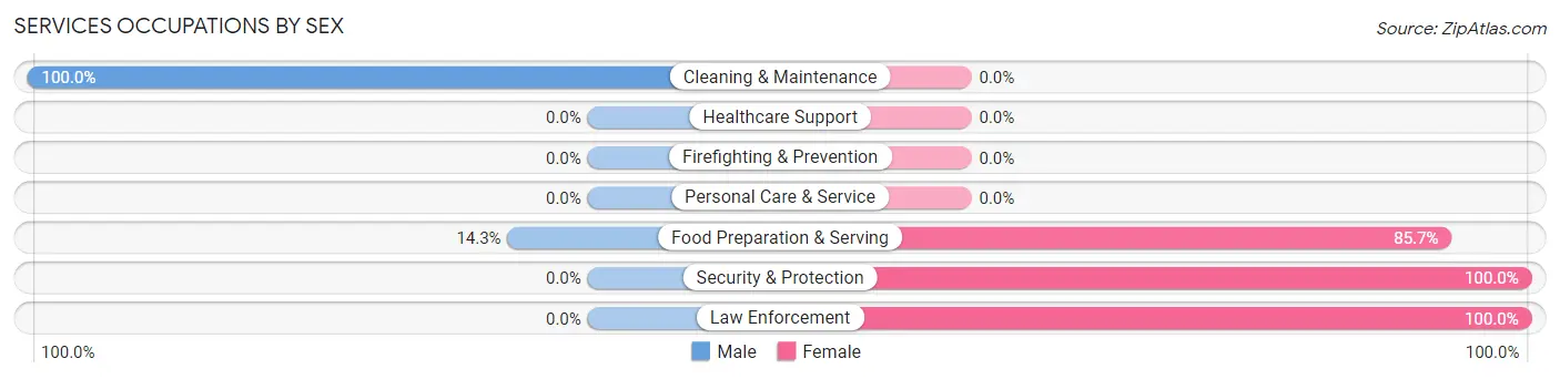 Services Occupations by Sex in Lake Winnebago