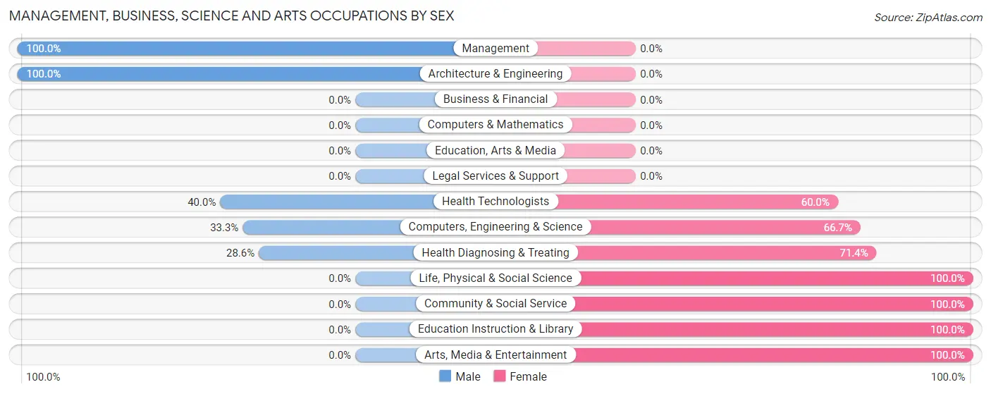 Management, Business, Science and Arts Occupations by Sex in Lamar Heights