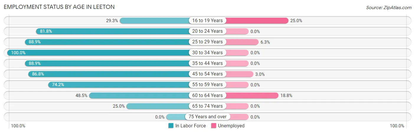 Employment Status by Age in Leeton
