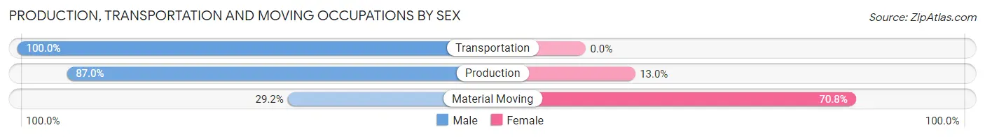 Production, Transportation and Moving Occupations by Sex in Leeton