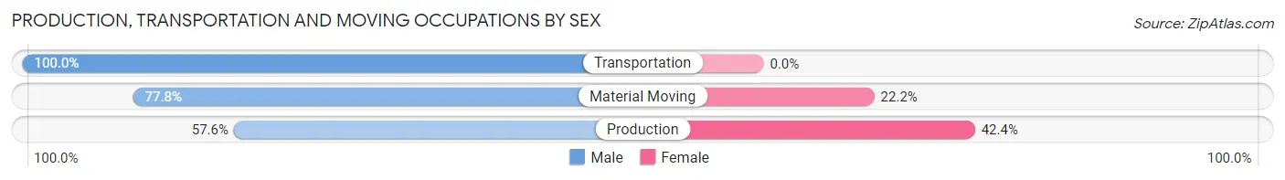 Production, Transportation and Moving Occupations by Sex in Lowry City
