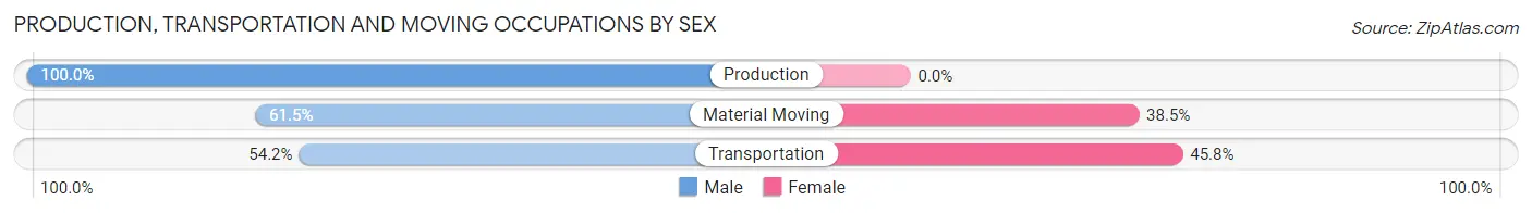 Production, Transportation and Moving Occupations by Sex in Marlborough
