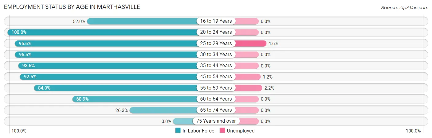 Employment Status by Age in Marthasville
