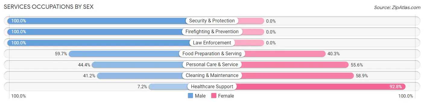Services Occupations by Sex in Mexico
