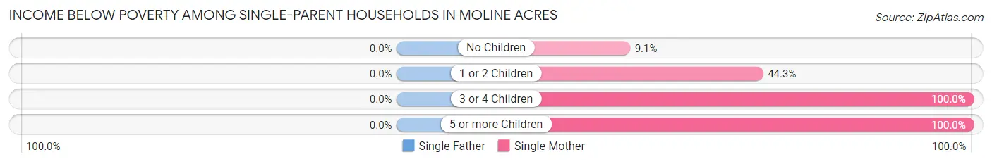 Income Below Poverty Among Single-Parent Households in Moline Acres