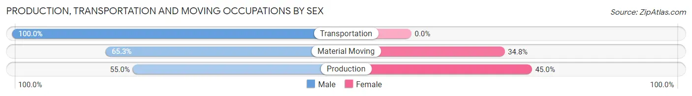 Production, Transportation and Moving Occupations by Sex in Montgomery City
