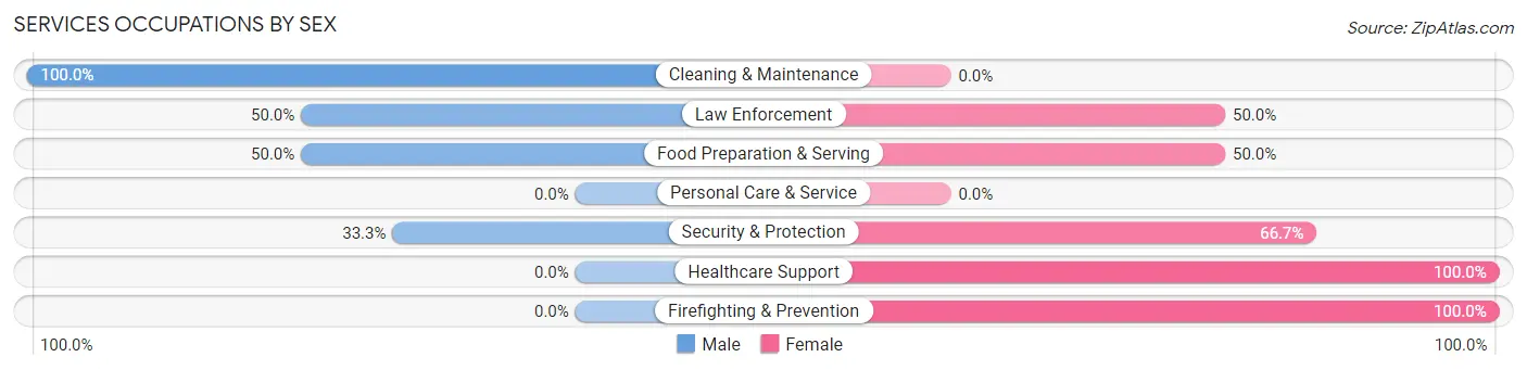 Services Occupations by Sex in Mooresville