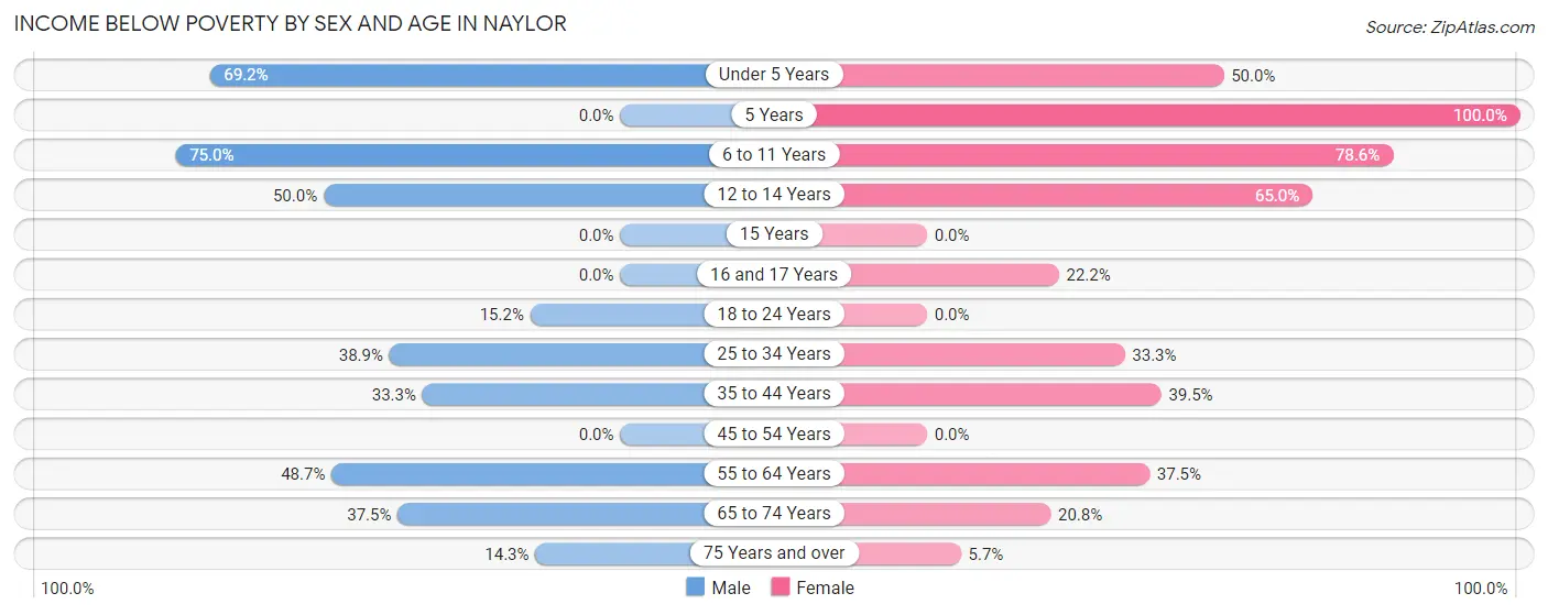 Income Below Poverty by Sex and Age in Naylor