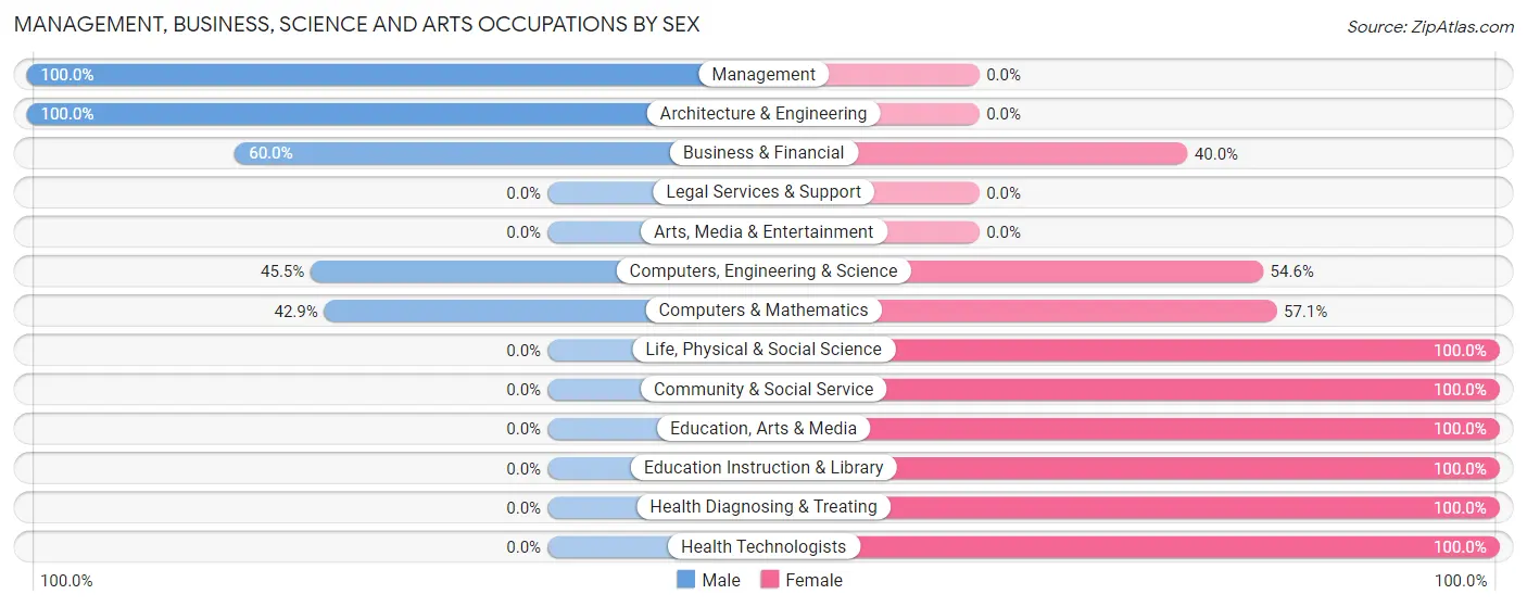 Management, Business, Science and Arts Occupations by Sex in New Florence