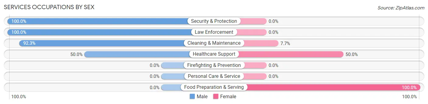 Services Occupations by Sex in New Florence