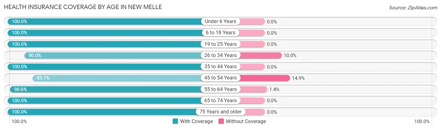 Health Insurance Coverage by Age in New Melle