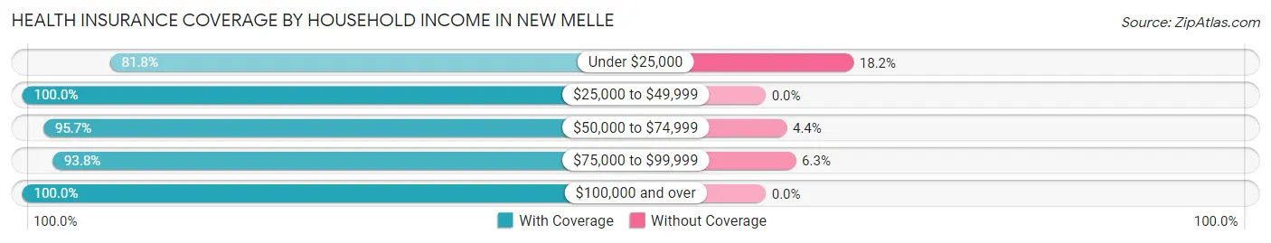 Health Insurance Coverage by Household Income in New Melle