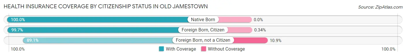 Health Insurance Coverage by Citizenship Status in Old Jamestown
