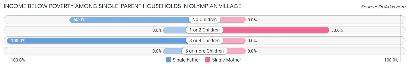 Income Below Poverty Among Single-Parent Households in Olympian Village
