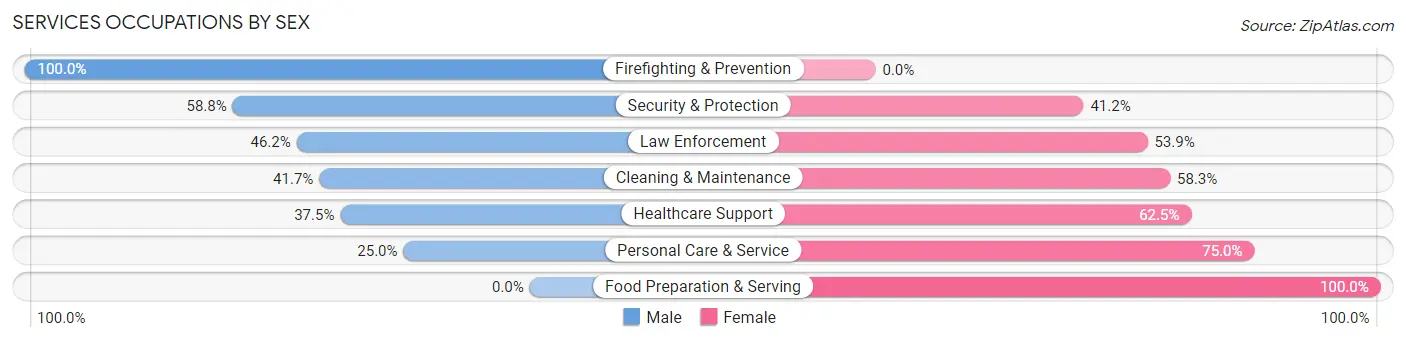 Services Occupations by Sex in Osceola
