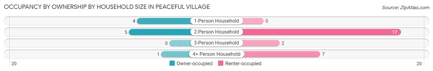Occupancy by Ownership by Household Size in Peaceful Village