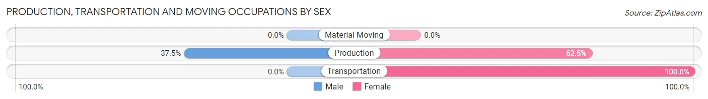 Production, Transportation and Moving Occupations by Sex in Peaceful Village