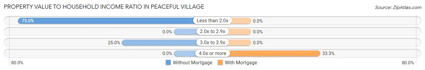 Property Value to Household Income Ratio in Peaceful Village