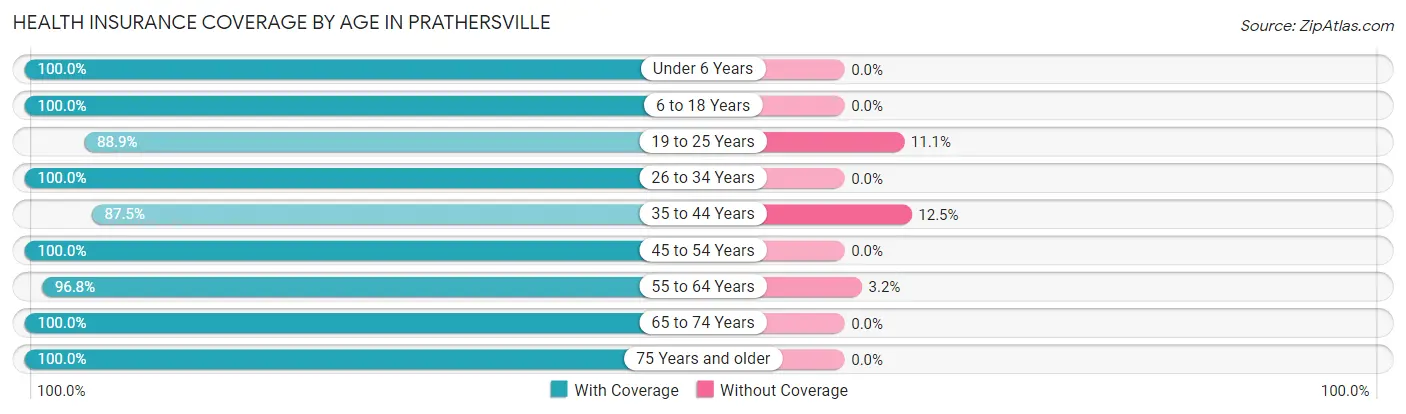 Health Insurance Coverage by Age in Prathersville