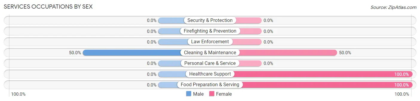 Services Occupations by Sex in Rosendale