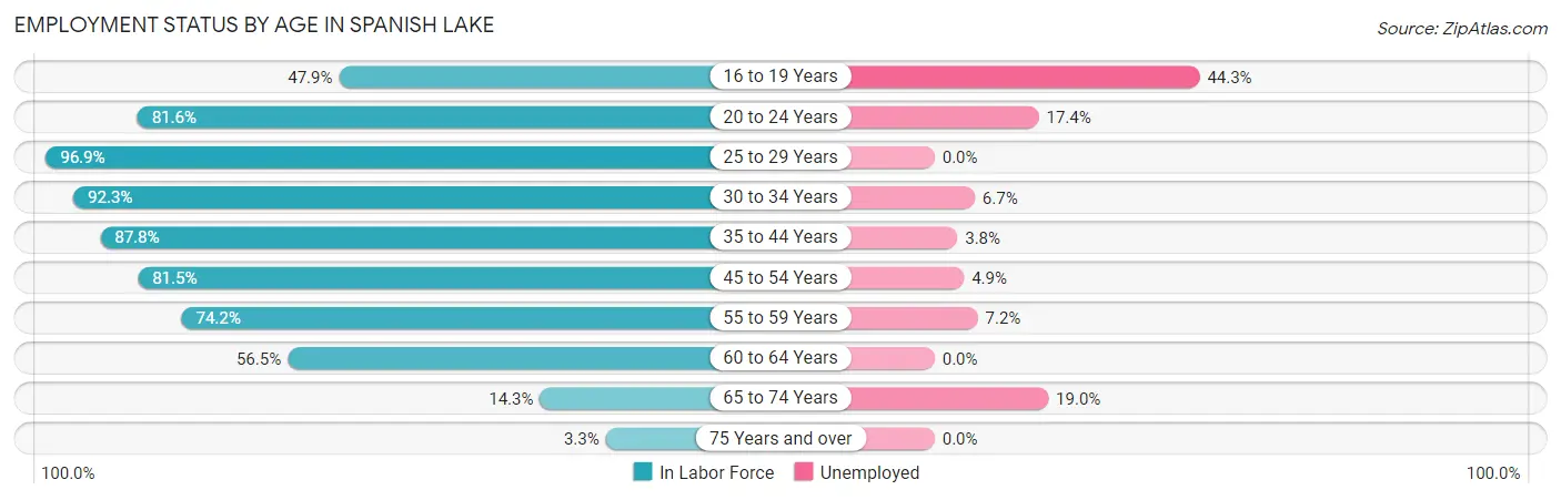 Employment Status by Age in Spanish Lake