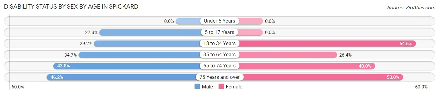 Disability Status by Sex by Age in Spickard