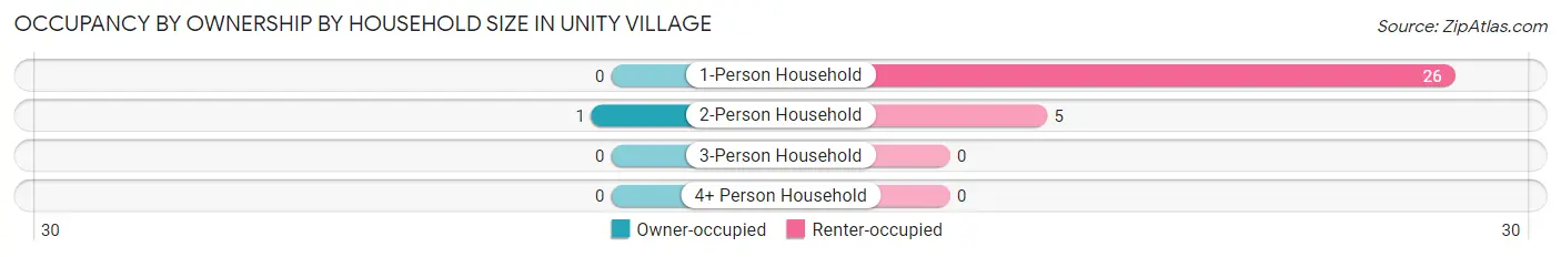 Occupancy by Ownership by Household Size in Unity Village