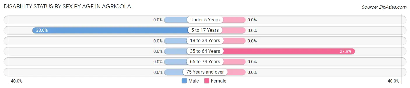 Disability Status by Sex by Age in Agricola