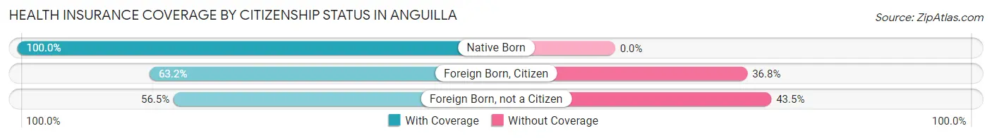 Health Insurance Coverage by Citizenship Status in Anguilla