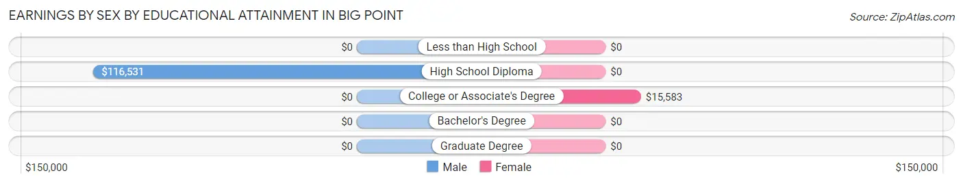 Earnings by Sex by Educational Attainment in Big Point