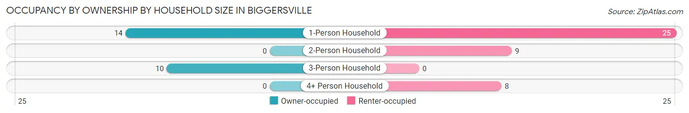 Occupancy by Ownership by Household Size in Biggersville