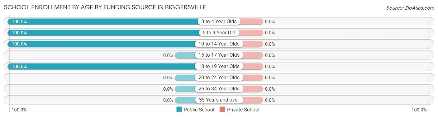 School Enrollment by Age by Funding Source in Biggersville