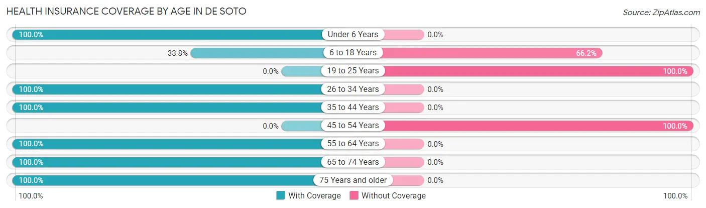 Health Insurance Coverage by Age in De Soto