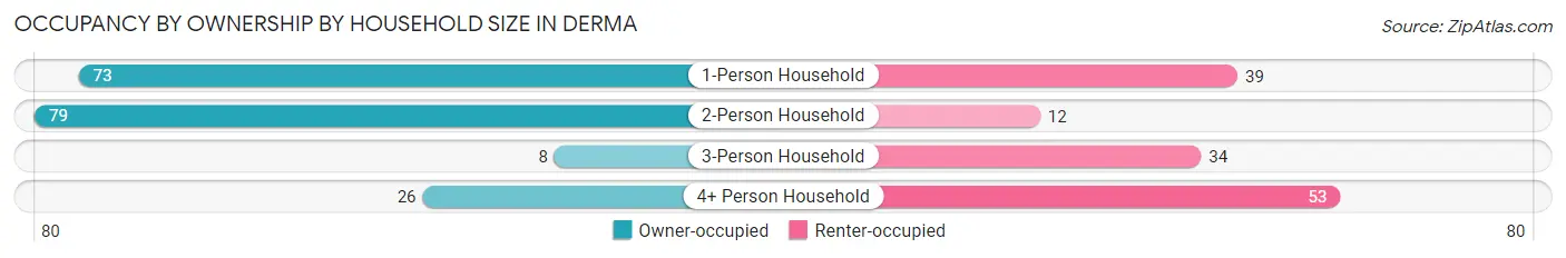 Occupancy by Ownership by Household Size in Derma