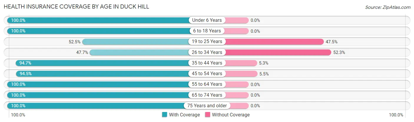 Health Insurance Coverage by Age in Duck Hill